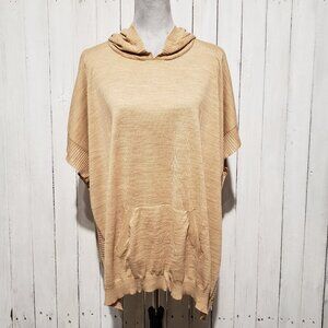 NEW Loft M L Sweater Tan Beige Hoodie Poncho Boho Oversized Lightweight Women's